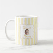 Personalized New Mom Baby Name Face Photo コーヒーマグカップ (左)