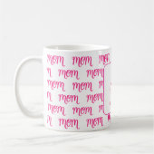 Personalized New Mom Established Pink Name コーヒーマグカップ (左)