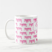 Personalized New Mom Established Pink Name コーヒーマグカップ (左)