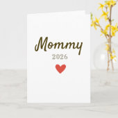 Personalized New Mommy Love Design with Year カード (黄色い花)