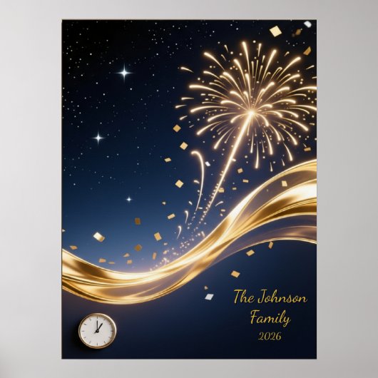 Personalized New Year 2026 Wall Art Poster ポスター (正面)
