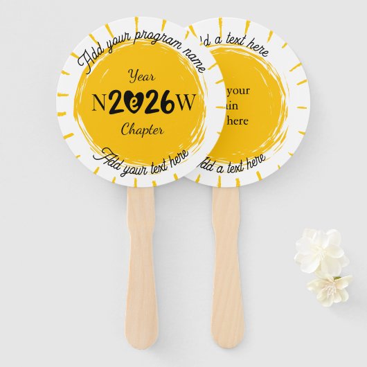 Personalized New Year Book Lover Gift ハンドファン (正面&裏面)