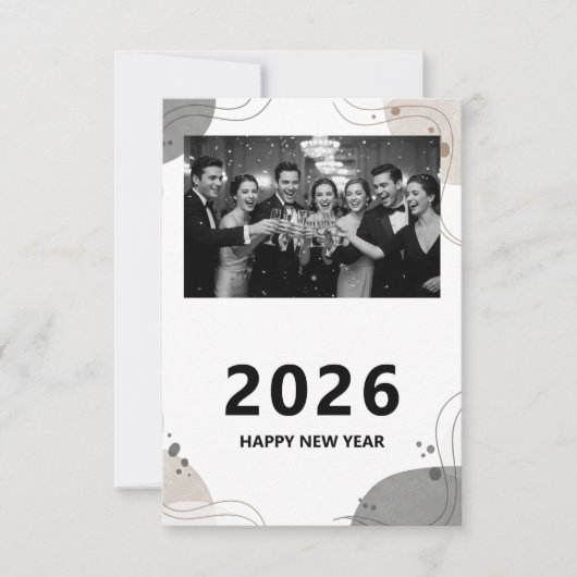 Personalized New Year Card 2026, Elegant New Year カード (正面)