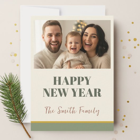 Personalized New Year Card 2026, Festive Holiday  カード