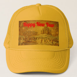 Personalized New Year Holiday gold Yellow Hat キャップ