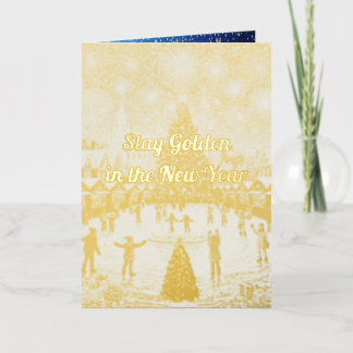 Personalized New Year's greetings in gold  箔シーズンカード
