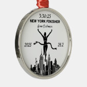 Personalized New York Marathon Finisher Gift メタルオーナメント (右)