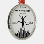 Personalized New York Marathon Finisher Ornament メタルオーナメント (右)