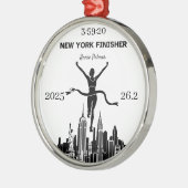 Personalized New York Marathon Finisher Ornament メタルオーナメント (左)