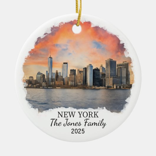 Personalized New York Ornament, New York セラミックオーナメント (正面)
