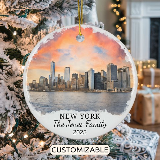 Personalized New York Ornament, New York セラミックオーナメント