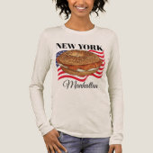 Personalized New York Women's Long Sleeve トライブレンドTシャツ (正面)