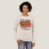 Personalized New York Women's Long Sleeve トライブレンドTシャツ (正面全体)