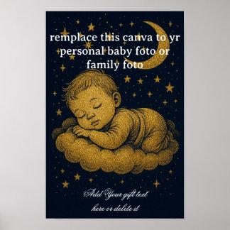 Personalized Newborn Gift, Custom Name & Date  ポスター