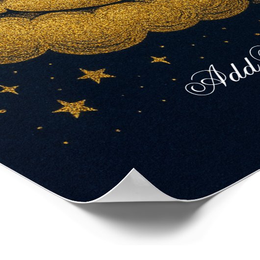 Personalized Newborn Gift, Custom Name & Date ポスター (角)