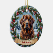 Personalized Newfoundland Christmas セラミックオーナメント (右)
