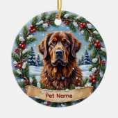 Personalized Newfoundland Christmas セラミックオーナメント (正面)