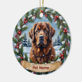 Personalized Newfoundland Christmas セラミックオーナメント (左)