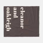 Personalized Newlywed Couple Name Warm Brown フリースブランケット (正面(横))