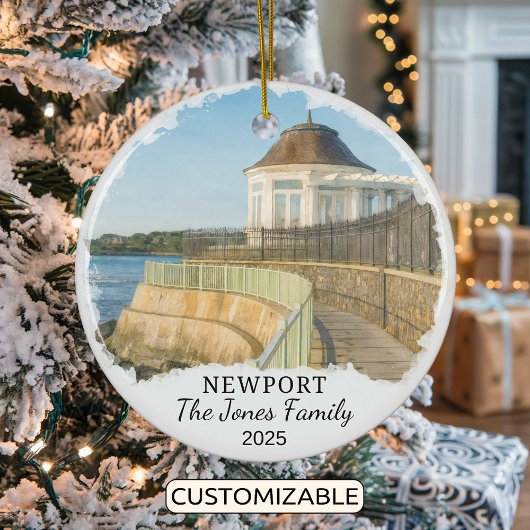 Personalized Newport Ornament, Rhode Island セラミックオーナメント