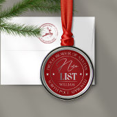 Personalized Nice List Medal Ornament メタルオーナメント