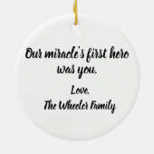 Personalized NICU Nurse Christmas Coquette Bow セラミックオーナメント (裏面)