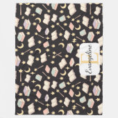 Personalized Night Reading Aesthetic Pattern Magic フリースブランケット (正面)