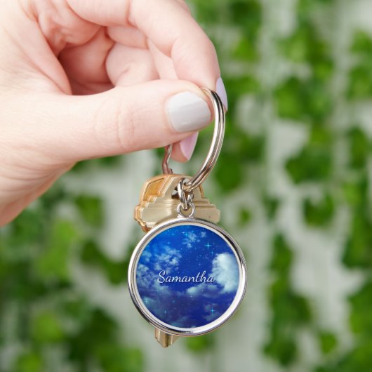 Personalized Night Sky Keychain | Starry Name キーホルダー (手)