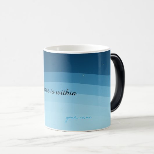 Personalized Night Sky Mug, Custom Name Ocean Wave モーフィングマグカップ (正面右)