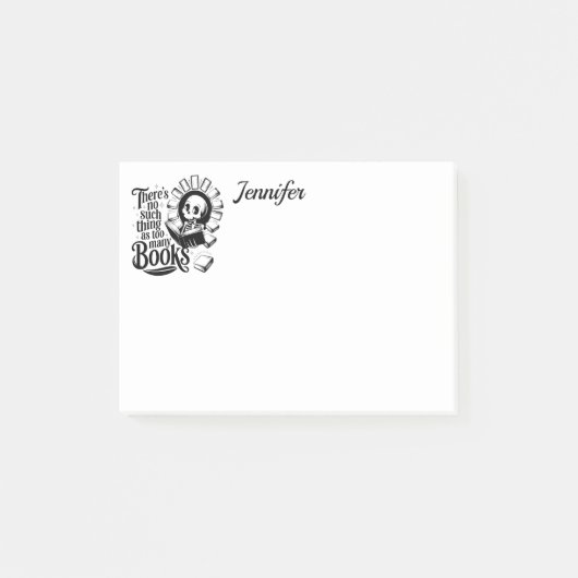 Personalized No Such Thing As Too Many Books ポストイット (正面)