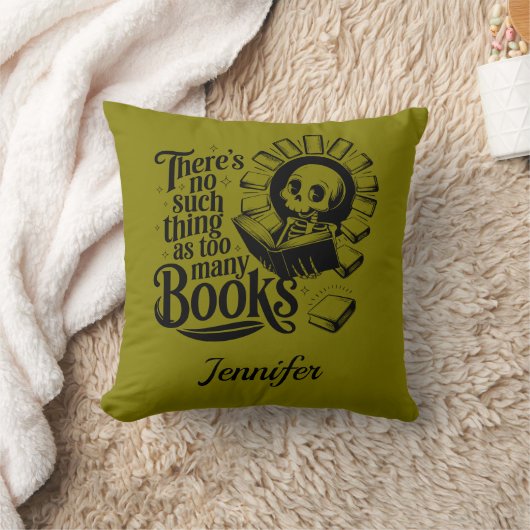 Personalized No Such Thing Too Many Bookworm クッション (ブランケット)