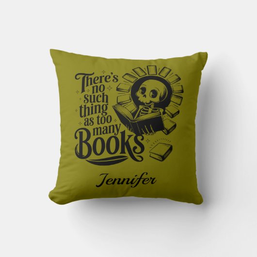 Personalized No Such Thing Too Many Bookworm クッション (正面)