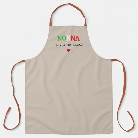 Personalized Nonna Kitchen Apron, Italian Flag  エプロン (正面)
