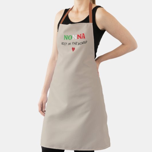 Personalized Nonna Kitchen Apron, Italian Flag  エプロン (インサイチュ)