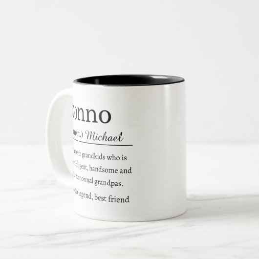 Personalized Nonno Definition ツートーンマグカップ (正面左)