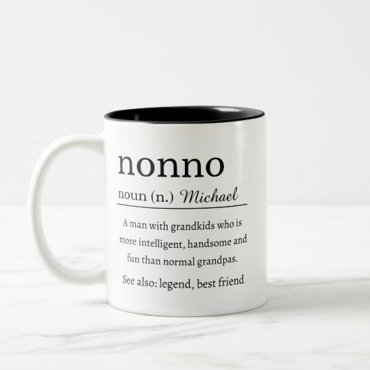 Personalized Nonno Definition ツートーンマグカップ (左)