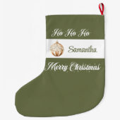 Personalized Nordic Script Christmas Stocking ラージクリスマスストッキング (裏面)