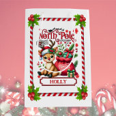 Personalized North Pole Express Reindeer ミディアムペーパーバッグ