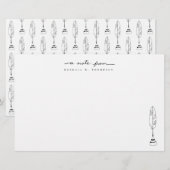 Personalized Note Cards Quill & Ink Stationery 便箋 (正面/裏面)