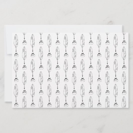 Personalized Note Cards Quill & Ink Stationery 便箋 (裏面)