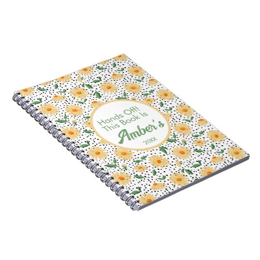 Personalized Notebook – Daisy design ノートブック (右側)