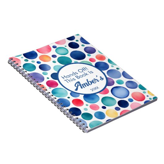 Personalized Notebook – Multicolor Circle Design – ノートブック (右側)