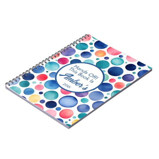Personalized Notebook – Multicolor Circle Design – ノートブック (左側)