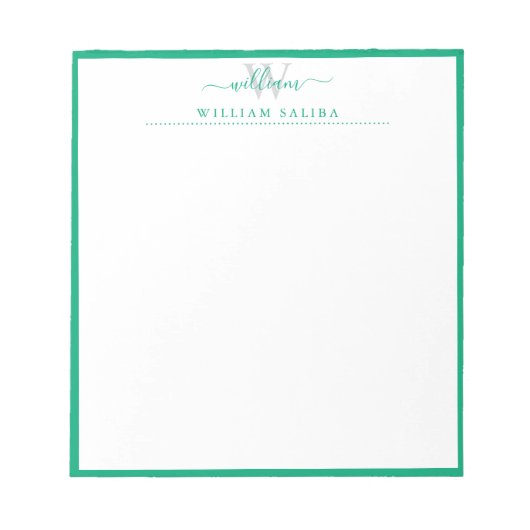 Personalized Notepad with Custom Name and Monogram ノートパッド (正面)