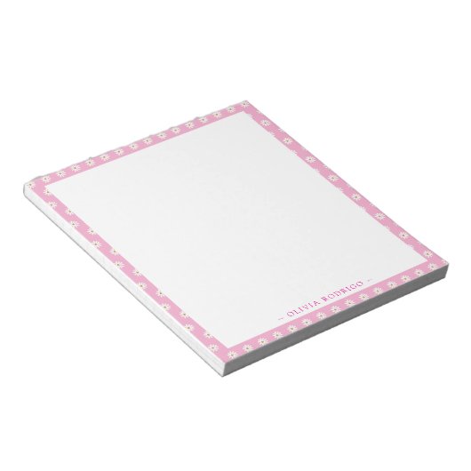 Personalized Notepad with Floral Frame Design ノートパッド (アングル)