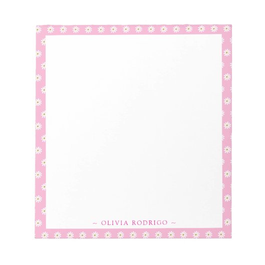Personalized Notepad with Floral Frame Design ノートパッド (正面)