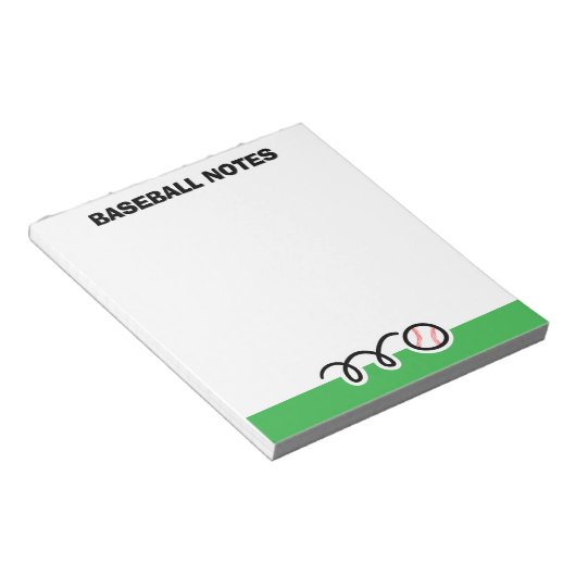 Personalized notepad with quirky baseball design ノートパッド (アングル)