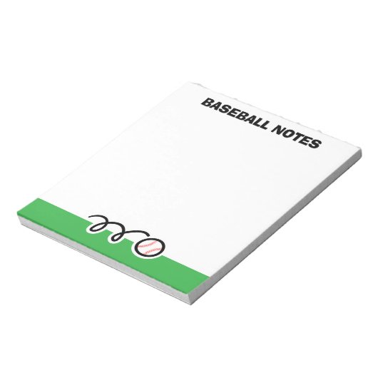 Personalized notepad with quirky baseball design ノートパッド (回転)