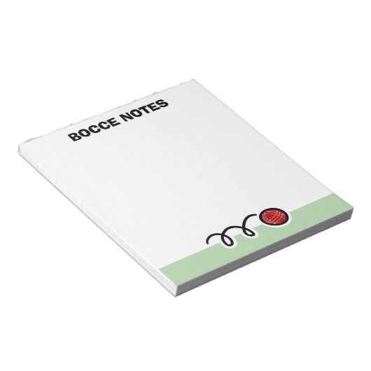 Personalized notepad with quirky bocce ball design ノートパッド (アングル)