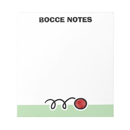 Personalized notepad with quirky bocce ball design ノートパッド (正面)